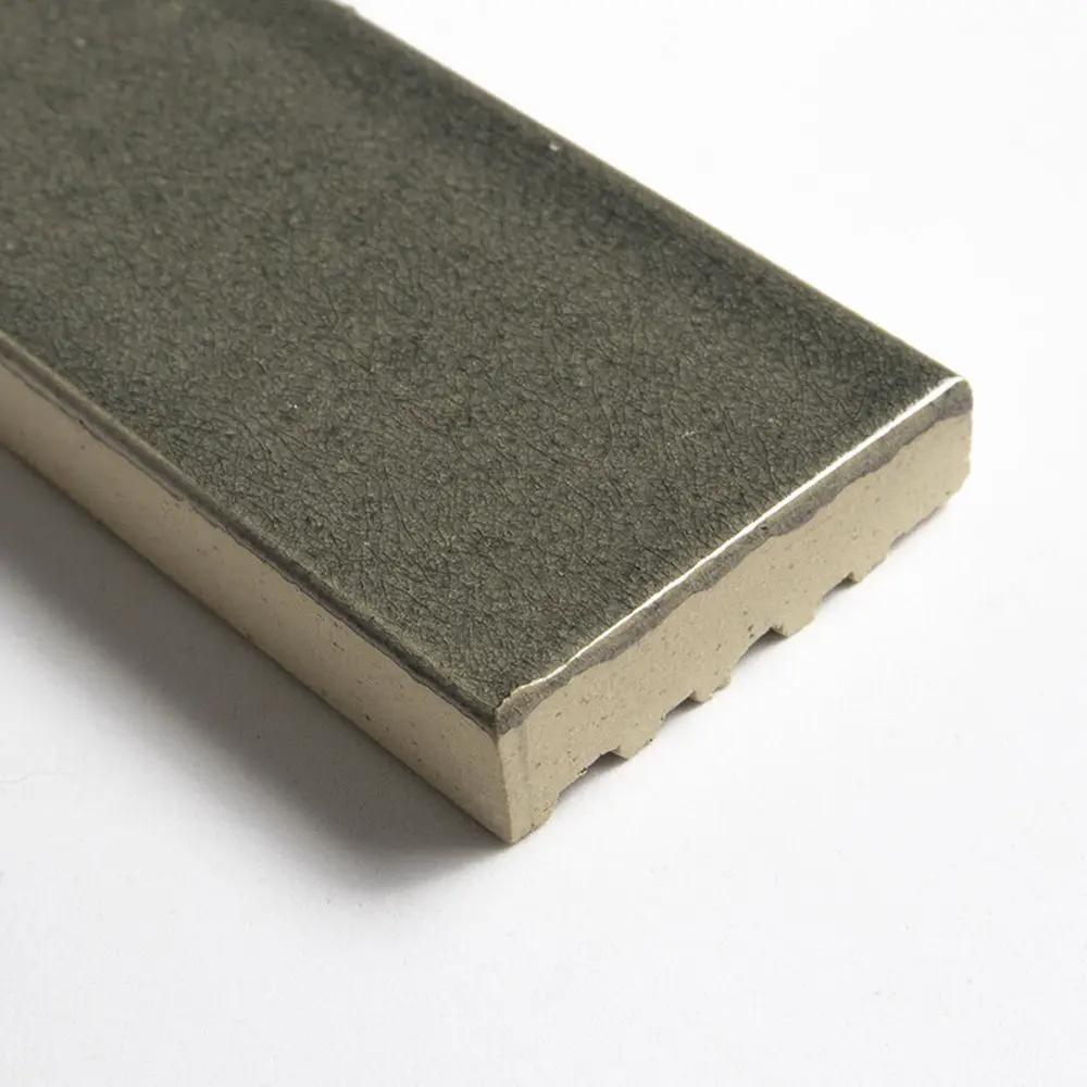 Ash Glossy Subway Glazed Terracotta Tiles 2 1/4x7 9/16