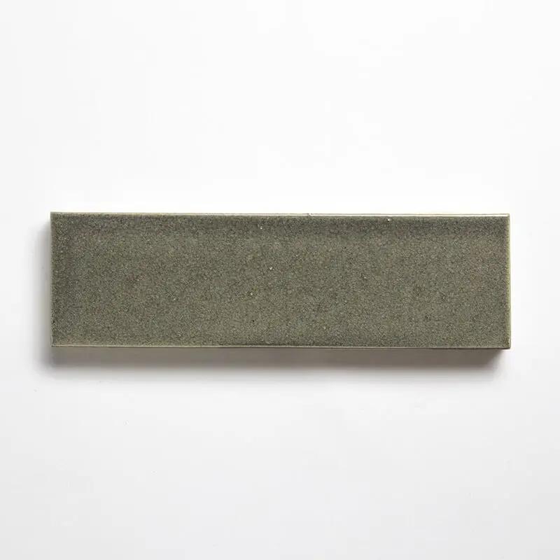 Ash Glossy Subway Glazed Terracotta Tiles 2 1/4x7 9/16