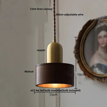 Ash wood dome pendant lamp kitchen hanging light