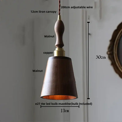 Ash wood dome pendant lamp kitchen hanging light