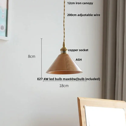 Ash wood dome pendant lamp kitchen hanging light