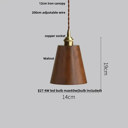 Ash wood dome pendant lamp kitchen hanging light