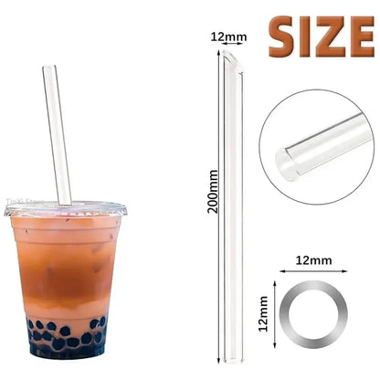 Assorted colorful glass smoothie straws 4-pack kitchen glassware