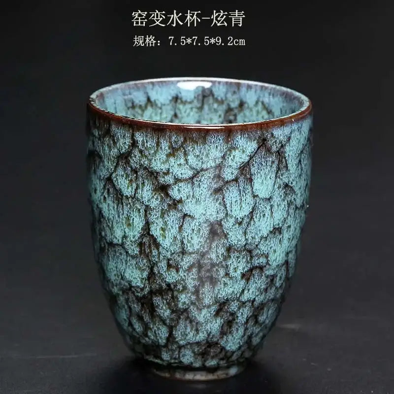 Assorted crackle glaze ceramic kung fu tea cups dining room set