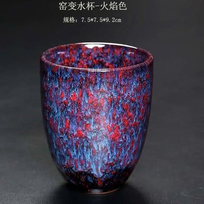 Assorted crackle glaze ceramic kung fu tea cups dining room set