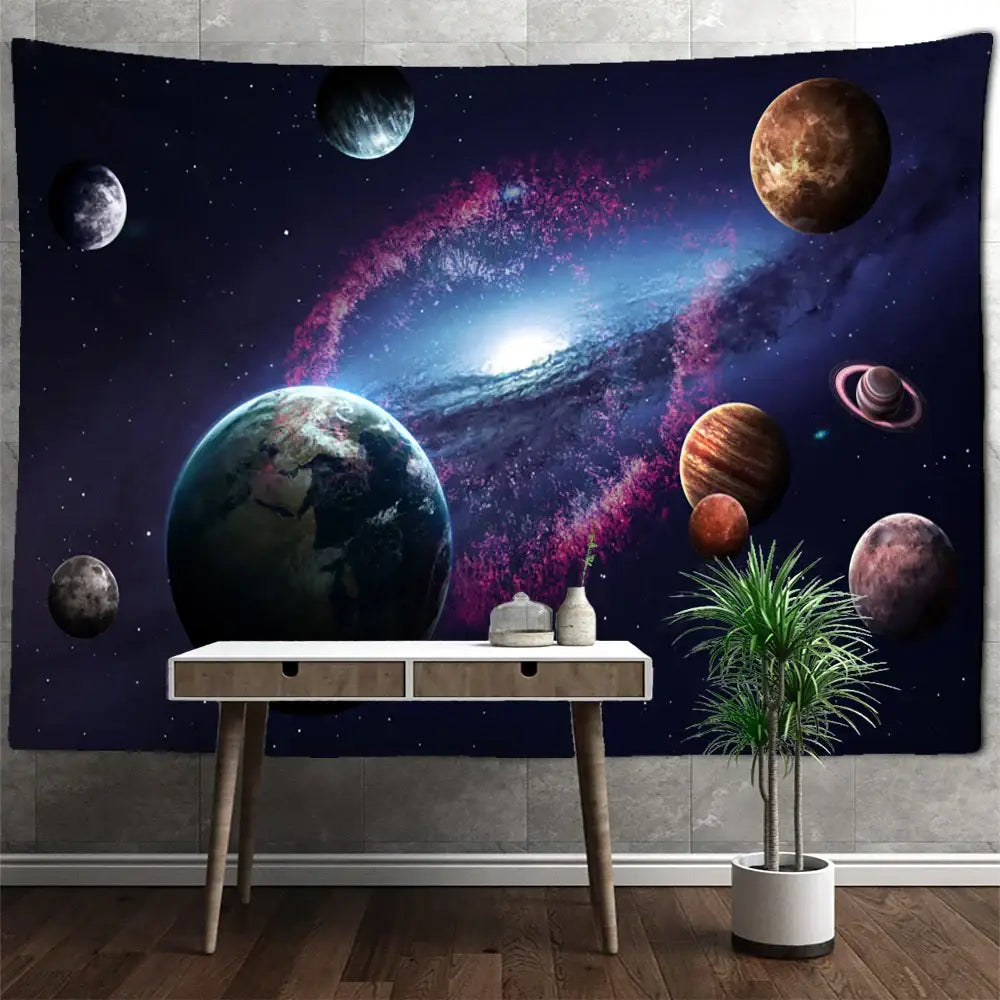 Astronaut moon tapestry wall hanging for living room decor