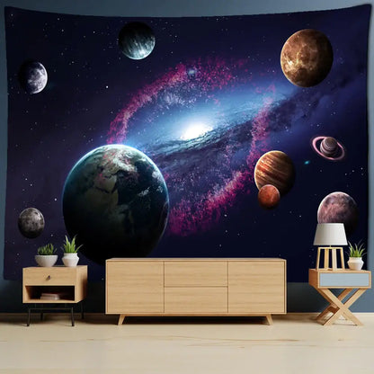 Astronaut moon tapestry wall hanging for living room decor
