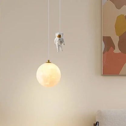 Astronaut moon white and gold led pendant light bedroom