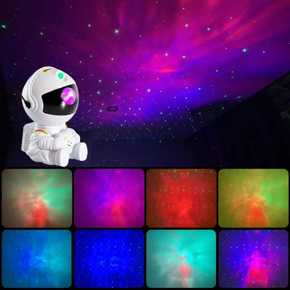 Astronaut white and gold galaxy star projector night light bedroom