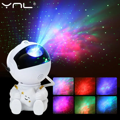 Astronaut white galaxy star night light bedroom projector