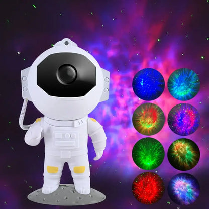 Astronaut white & yellow galaxy star projector night light bedroom