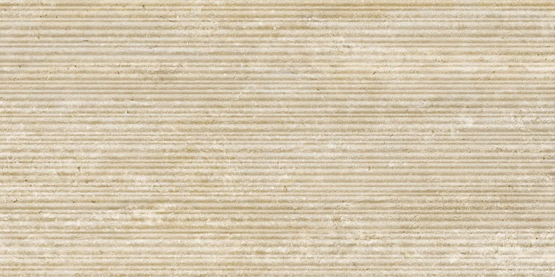 Veneer World Atelier Trail Bamboo Vein Cut Beige Travertine Look Porcelain Accent Tiles 12x24