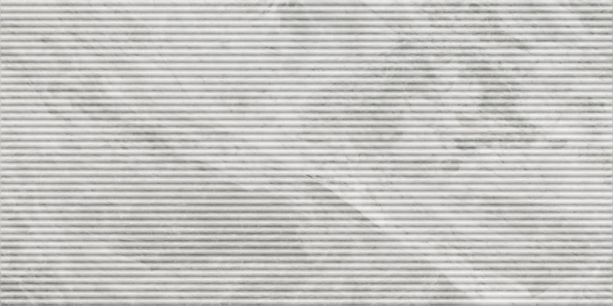 Veneer World Atelier Charme Evo Flute Pearl Grey Marble Look Porcelain Accent Tiles 24x48