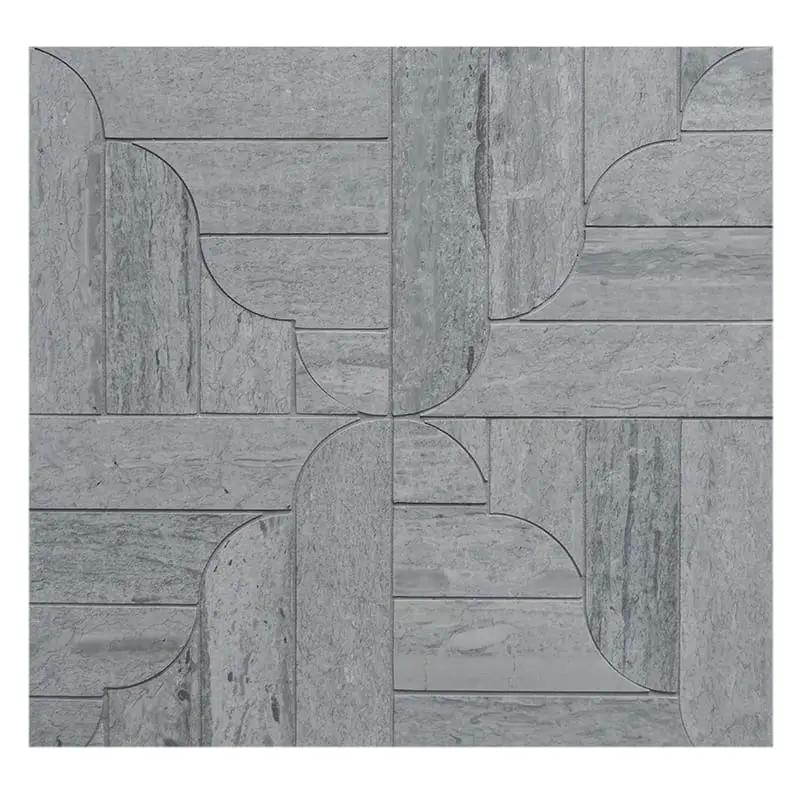 Athens Grey Dark Honed Rococo Marble Waterjet Mosaics 12 1/16x12 1/16