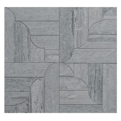 Athens Grey Dark Honed Rococo Marble Waterjet Mosaics 12 1/16x12 1/16