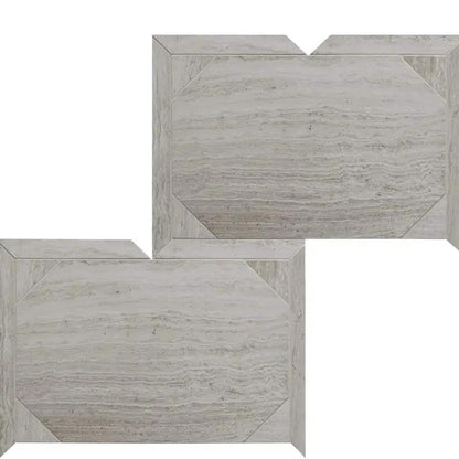Athens Grey Light Honed Desing Bm 103 Waterjet Marble Mosaics 12 1/4x16 3/16
