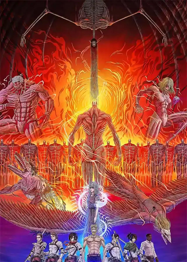 Attack on titan final season bedroom wall art poster