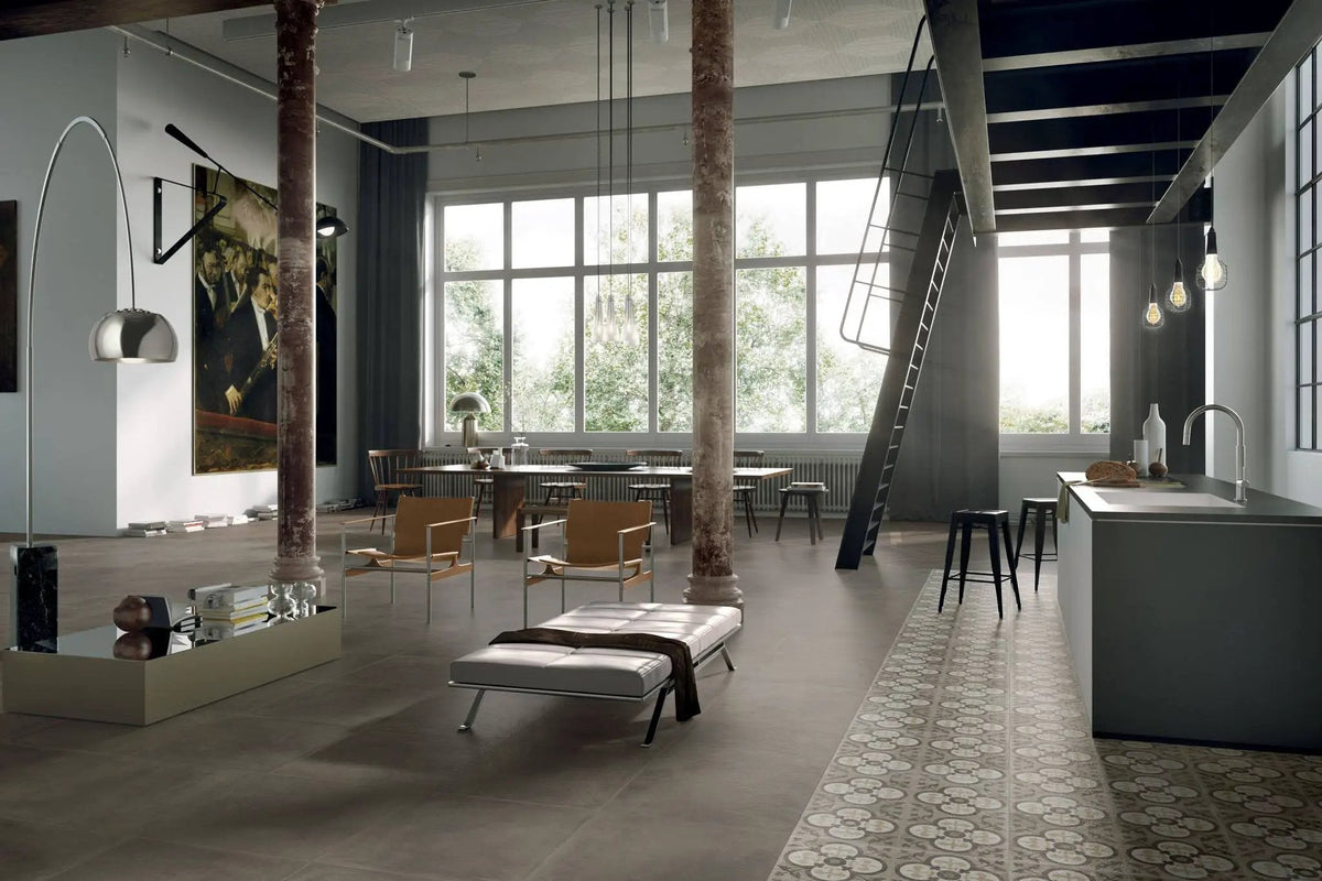 Attitude Calm Brown Concrete Look Porcelain Tiles 24x24