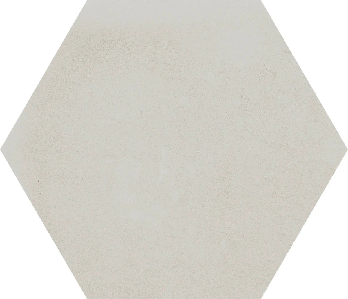 Attitude Light White Hexagon 8 1/ Concrete Look Porcelain Tiles 8.5x10