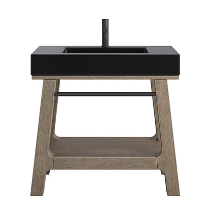 James Martin Auburn 36" Single Console Vanity, Weathered Timber