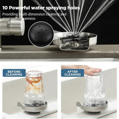 Automatic black plastic glass rinser for kitchen home bar
