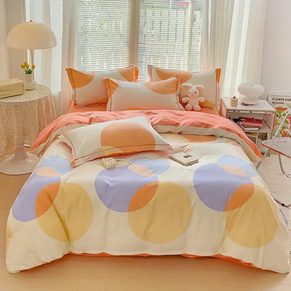Autumnal leaf cream brushed cotton duvet cover set bedroom