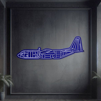 C-130 Metal Neon Aircraft Wall Art - NCN0019