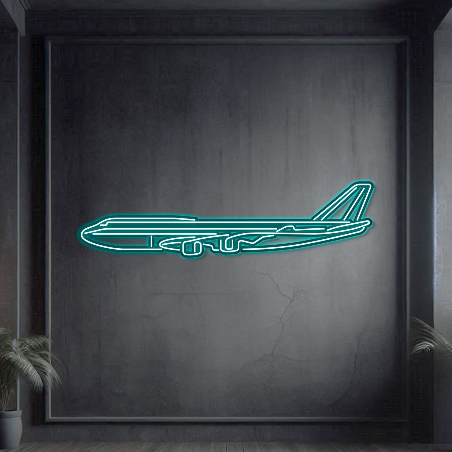 747-800 Metal Neon Aircraft Wall Art - NCN0004