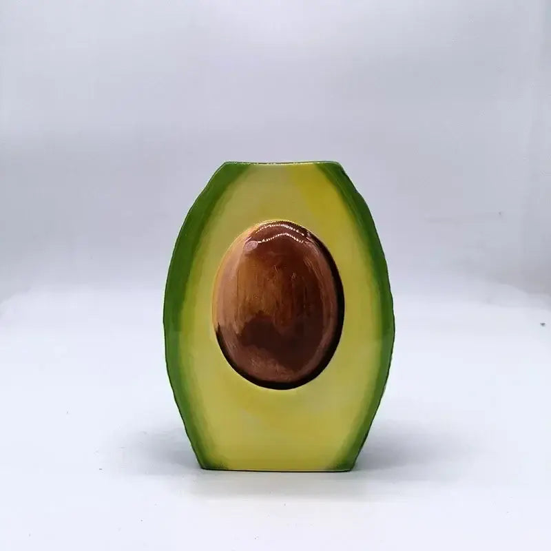 Avocado ceramic vase green and yellow living room decor craft pot