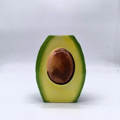 Avocado ceramic vase green and yellow living room decor craft pot