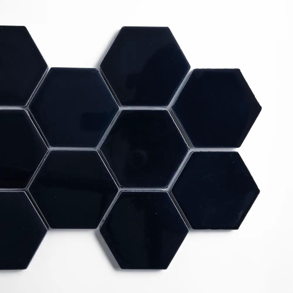 Azul Laguna Glossy Hexagon 4 Ceramic Tiles 4x4
