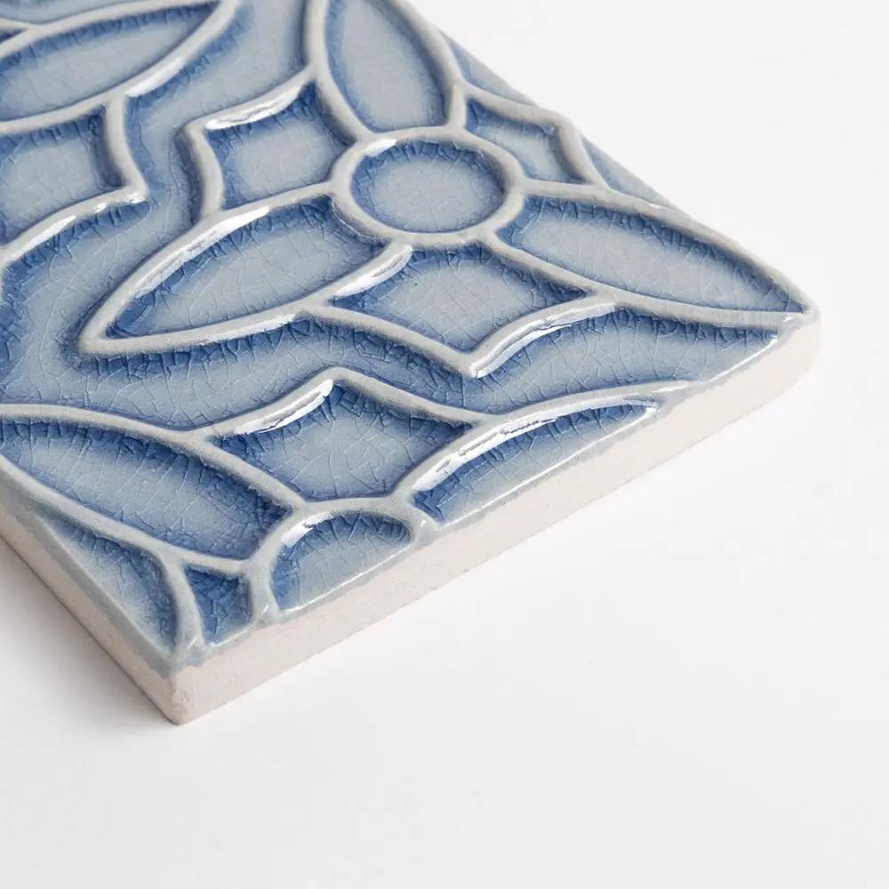 Myrtle Bloom Crackled Barcelona Ceramic Accent Tiles 4x8