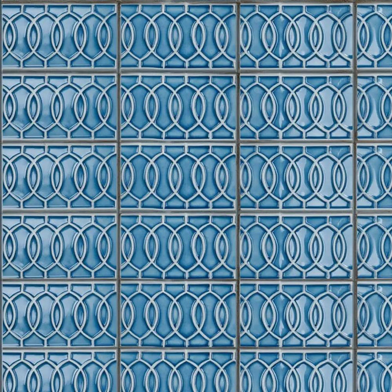 Azure Crackled Vienna Ceramic Accent Tiles 4x8