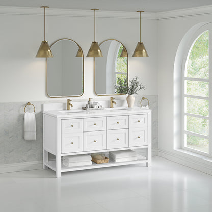James Martin Breckenridge 60" Double Bathroom Vanity, Bright White