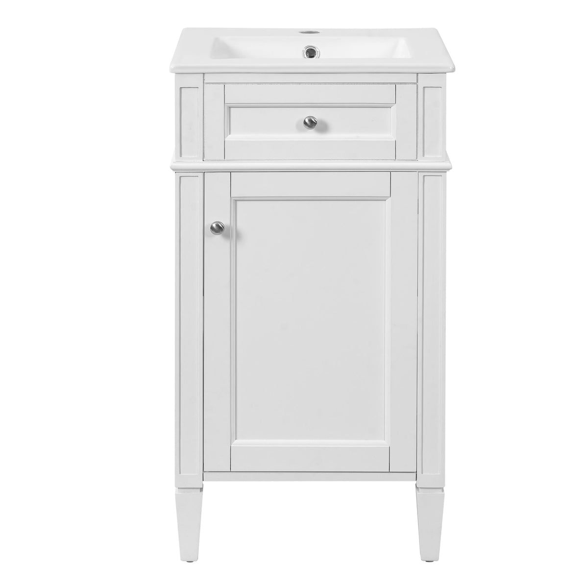 French Style Bathroom Vanity With Sink, Soft-Closing Door, Adjustable Shelf, Rectangular Design