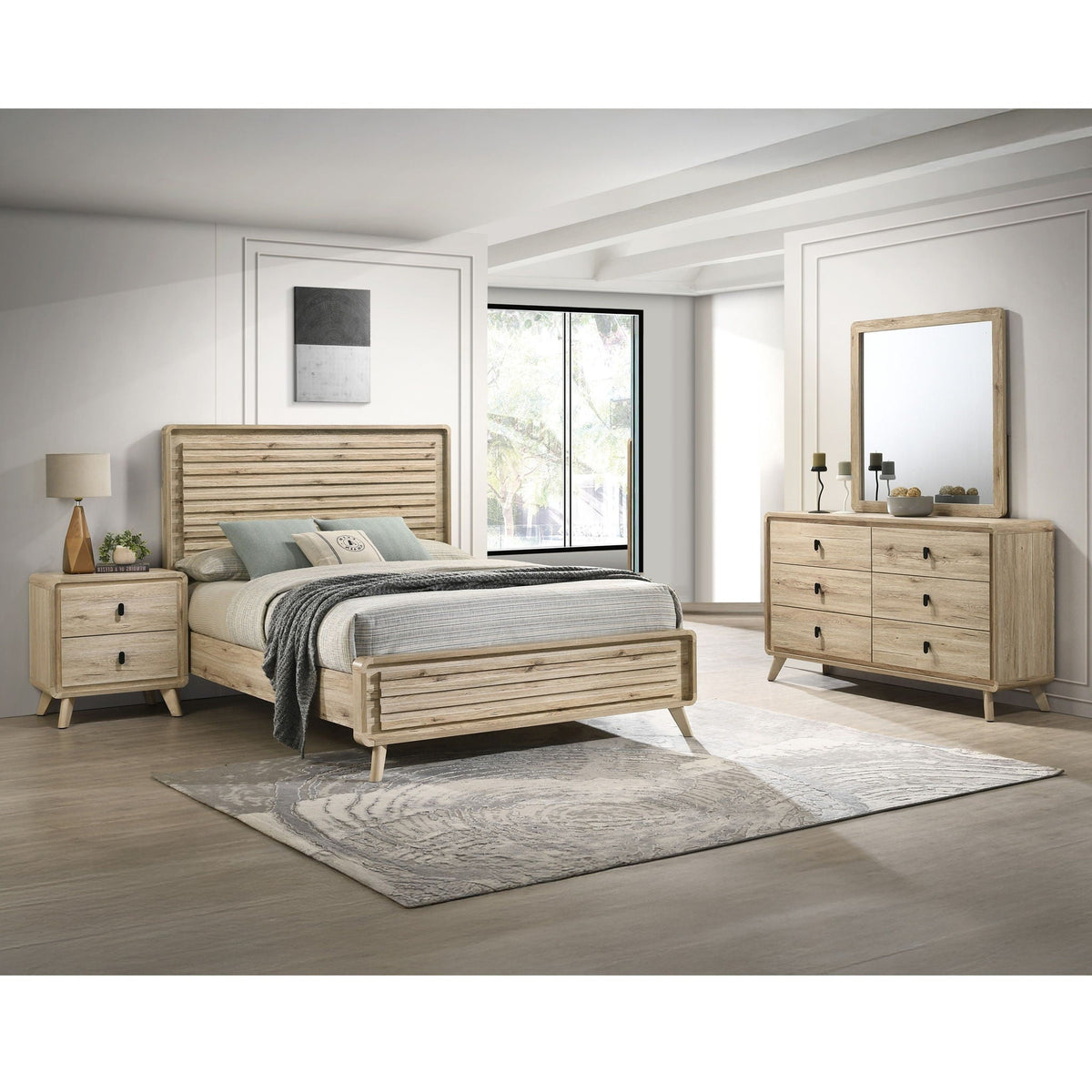 Dresser, 6 Drawers Storage - Beige