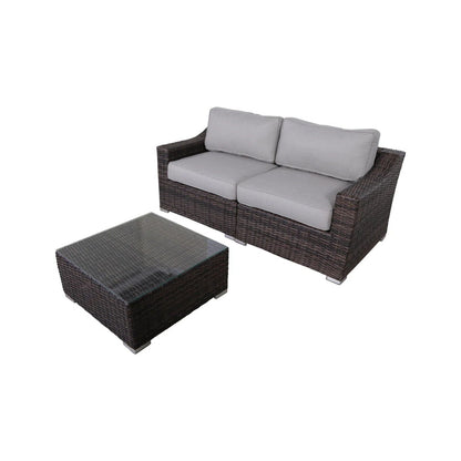 Outdoor Wicker Conversation Set With Cushions, All Weather