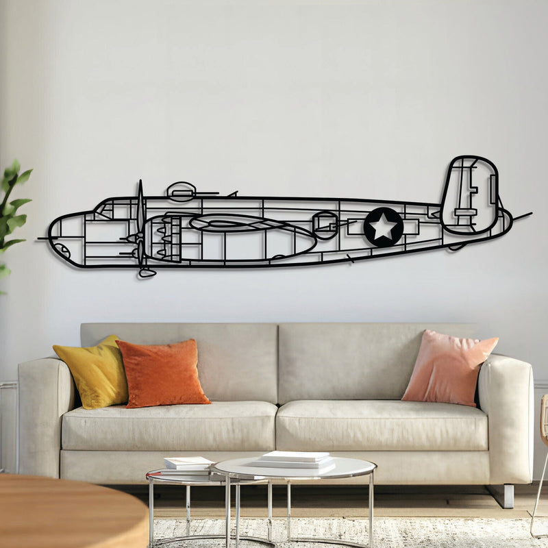 B-25H Metal Aircraft Wall Art - NCP0163, front view