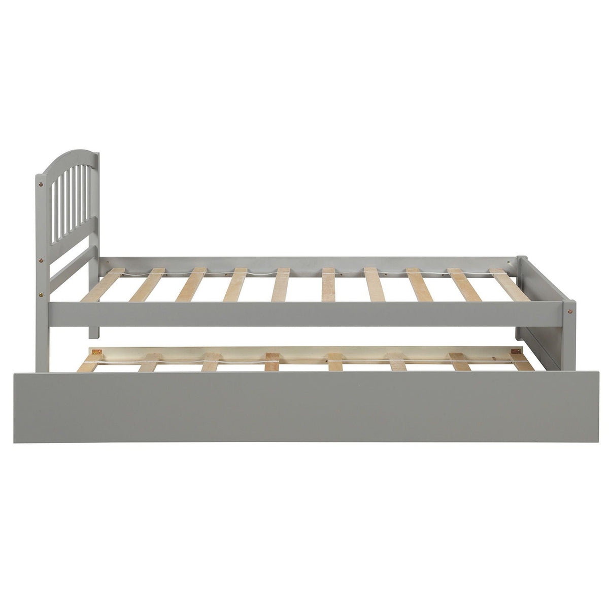 Platform Bed Wood Bed Frame With Trundle