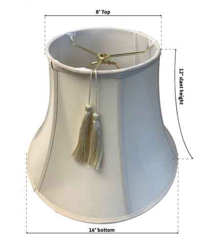 16"W x 12"H Shantung Lamp Shade Tassel Eggshell