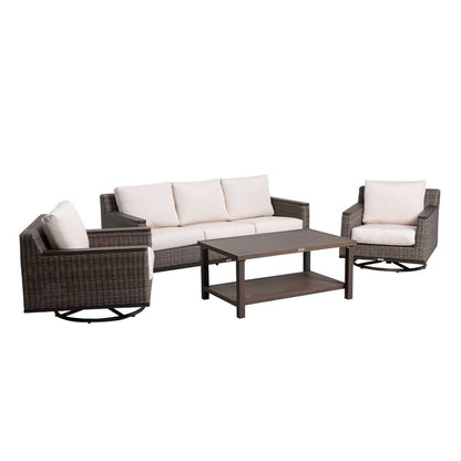 2 Beaufort Wicker Swivel Rocking Chair