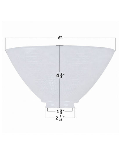 6 Inch Diameter Milky White Reflector-Type IES Replacement Glass Shade for Stiffel