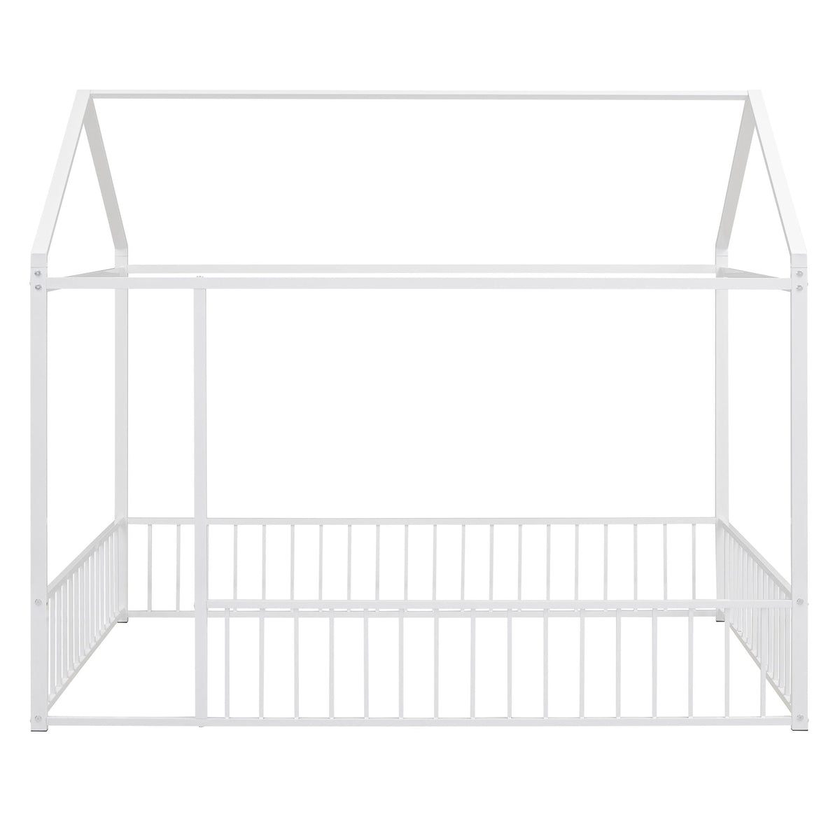 Metal Bed House Bed Frame With Fence