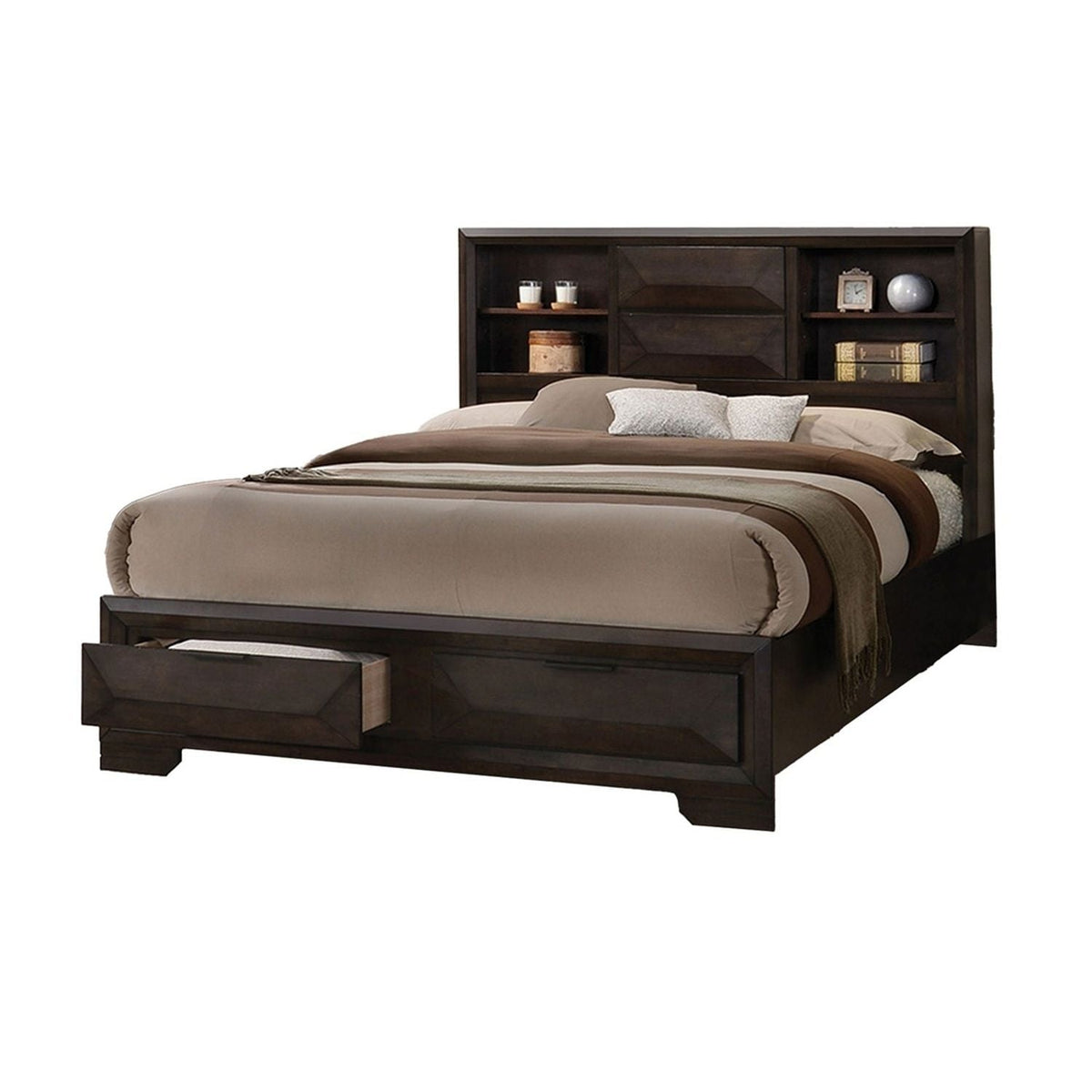 3 Piece Set Bed With Storage And 2 Nightstands