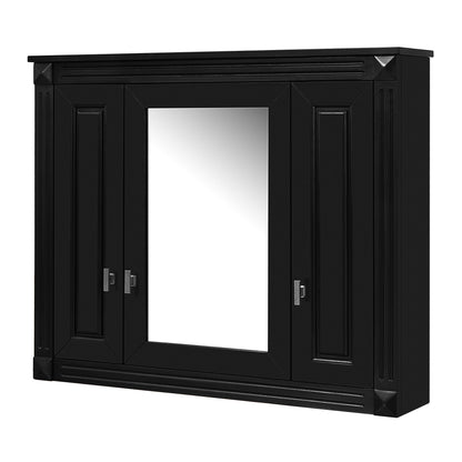 Wall Mounted Bathroom Cabinet With Mirror And 5 Shelves, Rectangular Design