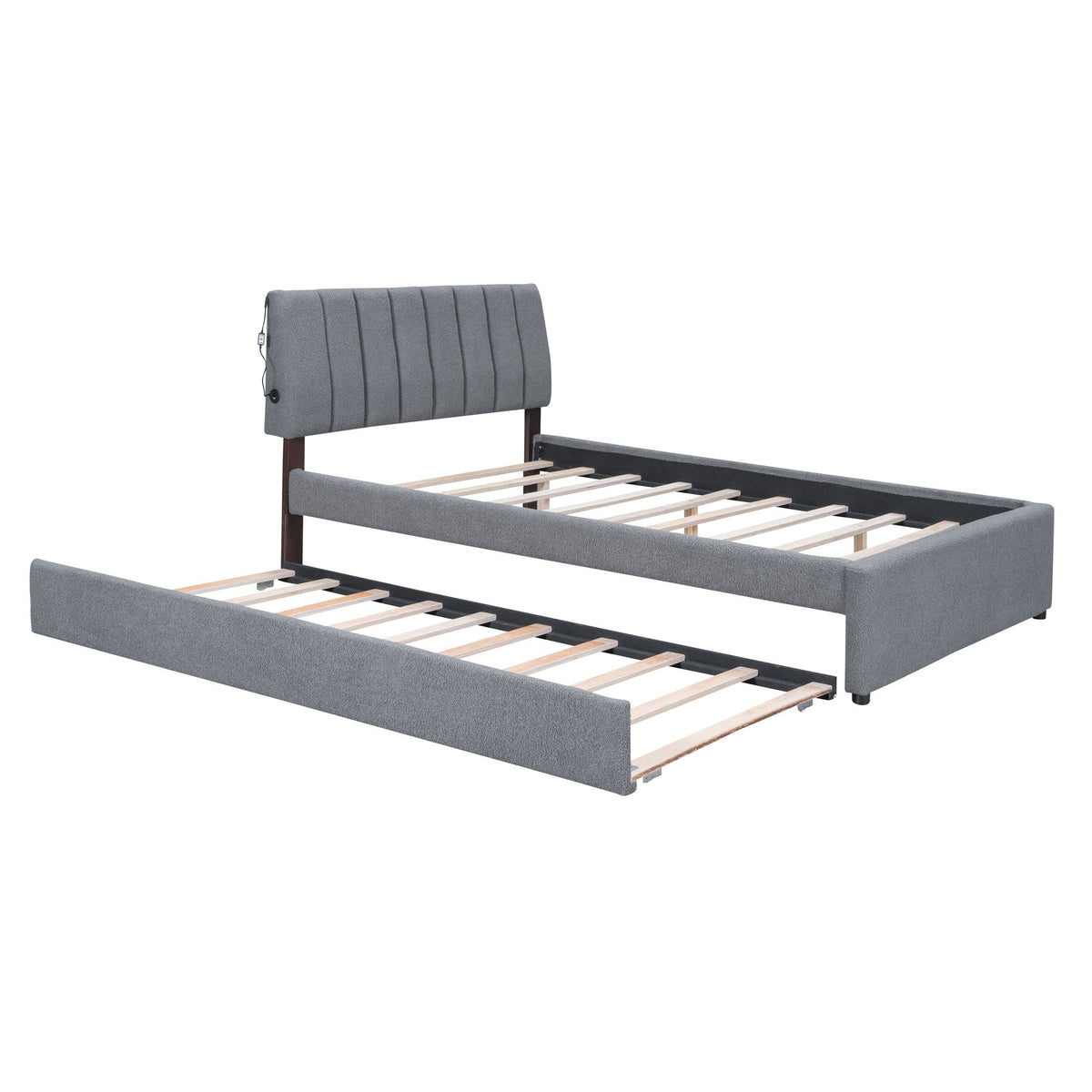 Upholstered Platform Bed With Trundle