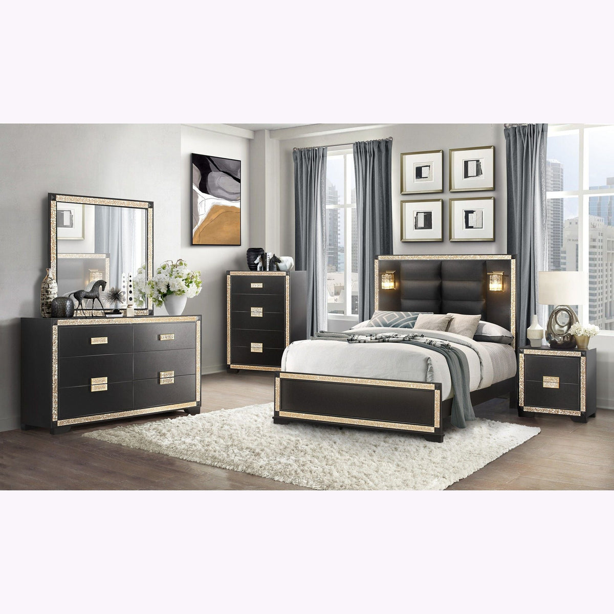 Lively - Bed With Lamps, Elegant Design
