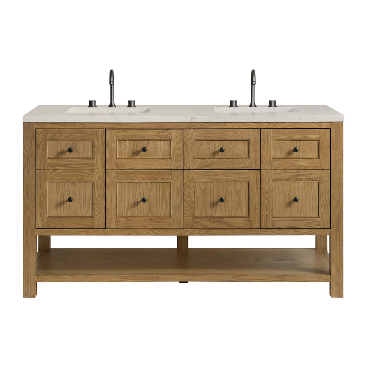 James Martin Breckenridge 60" Double Bathroom Vanity, Light Natural Oak