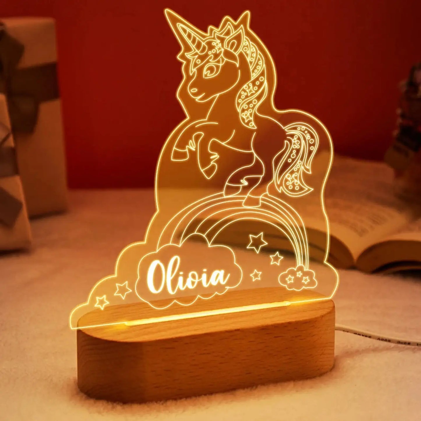 DecorBites™ Baby Kids USB Night Light Personalized Children Name Lamp Custom Nursery Newborn Bedroom Home Decoration Birthday Souvenir Gift