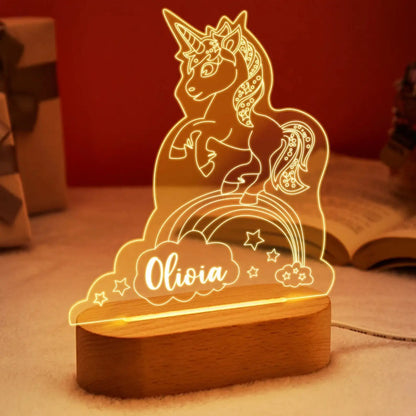 DecorBites™ Baby Kids USB Night Light Personalized Children Name Lamp Custom Nursery Newborn Bedroom Home Decoration Birthday Souvenir Gift